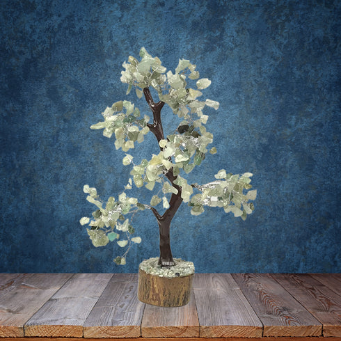 Green Jade Natural Healing Crystal With Silver Wire